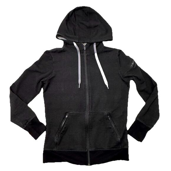 Hylete Womens Size Small Black Full Zip Fleece Hoodie Outdoor Workout Gym Yoga - Picture 1 of 10